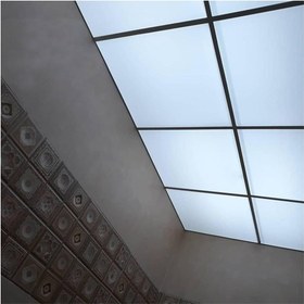 تصویر تایل سقفی پشت نور سفید ساده مدل 1214 سایز 59.5x59.5 سانتی متر بسته 4 عددی Backlite white Ceiling tile model 1214 size 59.5x59.5 (4 Pcs)