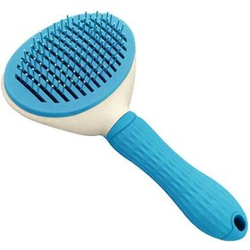 تصویر برس سگ و گربه همراه دکمه تخلیه مو برند Clean ا CLEAN pet brush with self cleaning button CLEAN pet brush with self cleaning button