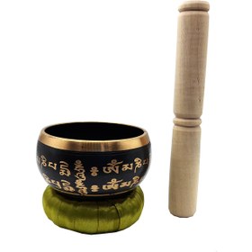 تصویر کاسه تبتی طلایی مشکی 9cm 