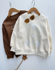 تصویر بلوز دخترانه مجلسی رنگ نسکافه ای و نباتی 