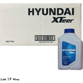 تصویر ضد یخ هیوندای long life قرمز 1 لیتری HYUNDAI xteer بسته 16 عددی 