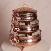 تصویر سرویس سوپ خوری مسی|پایه دار و گوشواره دار| زنجان 