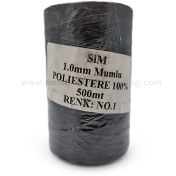 تصویر دوک نخ موم دار سیم (SIM) سایز 1 رنگ مشکی 