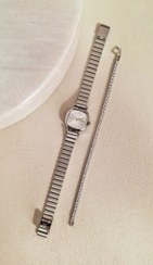 تصویر جدید ترین ساعت دخترانه مدل نایدو کد4 رنگ سیلور صفحه سفید کد 1261 