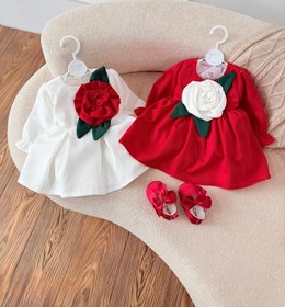 تصویر کد ۲۸۵۹ پیراهن طرح گل رز یلدا 