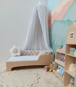 تصویر بامپر بافت سه رشته ای کرم رنگ – عرض ۲۰ سانتی‌متر Triple Braided Crib Bumper – Cream Color, 20cm Width