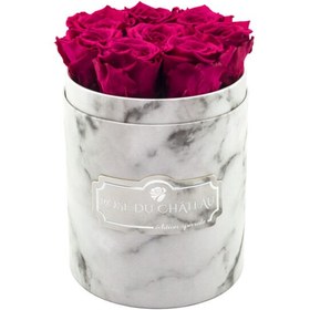 تصویر Pink Eternal Roses in a Small White Marble Box | کد: ZNB-1J11 