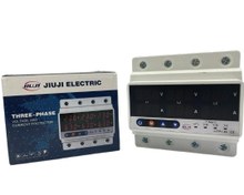 تصویر محافظ ولتاژ جریان سه فاز 63 آمپر JIUJI جی یو جی مدل JJVPD1-63F محافظ ولتاژ دیجیتال جی یو جی 63 آمپر سه فاز مدل JJVPD1-63F