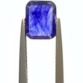 تصویر نگین یاقوت کبود اصل آفریقا تراش امرالد سایز 7*9 