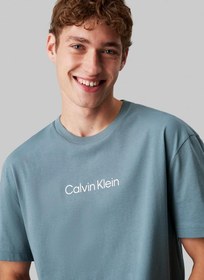 تصویر تی‌شرت یقه گرد با طرح لوگو برند Calvin Klein Logo Print Crew Neck T-Shirt