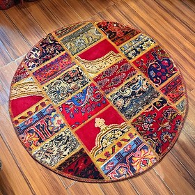 تصویر فرش چهل تیکه کلاژ گرد patchwork