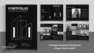 تصویر بروشور لایه باز شیک با تم مشکی 