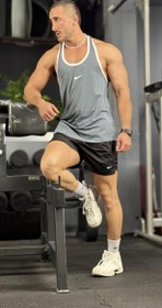 تصویر رکابی قهرمانی طرح Nike بدنسازی طوسی 