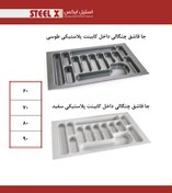 تصویر جاقاشقی چنگالی داخل کابینت پلاستیکی(فایبرگلس) سفید 