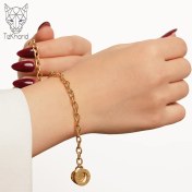 تصویر دستبند آویزدار قلب تیفانی tiffany-love-steel-bracelet-gold