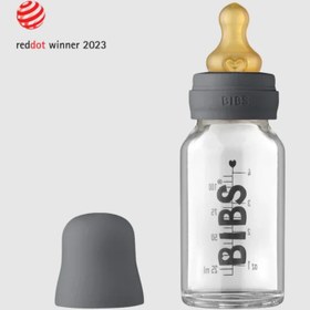 تصویر شیشه شیر پیركس 110میل 1قطره سرگرد بیبس Bibs 244171:Bibs pyrex milk bottle 110ml 1 drop latex bibs complete set code