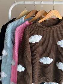 تصویر بافت ابری زنانه سایز ۴۴ رنگ صورتی و مشکی 