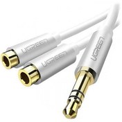 تصویر کابل اسپلیتر 2 پورت جک 3.5 میلی‌متری یوگرین AV123 Ugreen AV123 10780 3.5mm Headphone Audio Male to Female Splitter Dual Port Cable