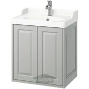 تصویر دستشویی/ روشویی/ شیر آب با درب ایکیا مدل IKEA TÄNNFORSEN / RUTSJÖN رنگ خاکستری روشن 