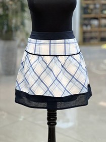 تصویر دامن آبی چهارخونه 