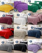 تصویر روتختی تکرنگ هتلی ساده اسپرت کپی - یک و نیم نفره ۱۲۰ / طوسی روشن18 و نارنجی 12 bedspread