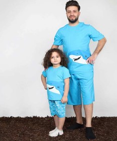 تصویر ست تی شرت و شلوارک مردانه مادر مدل ویلی 