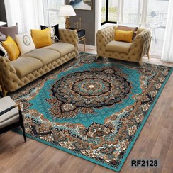 تصویر روفرشی کشدار مخمل شانل ابی طرح جدید کد 2128 - ۱۲متری 