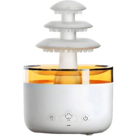 تصویر بخور و چراغ خواب بارانی سه طبقه Humidifier 3-Layer Rain Cloud Humidifier 