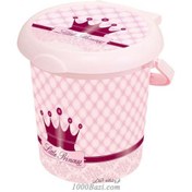 تصویر سطل اتاق کودک صورتی طرح پرنسس Rotho Baby Design 