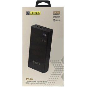 تصویر پاوربانک 22.5 وات برند نکسا مدل P14A 20000mAh پاوربانک نکسا مدل P14A 22.5W 20000mAh