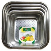 تصویر سرویس آبکش و لگن استیل مربع یونیک اصلی - ست آبکش و لگن ۶پارچه 