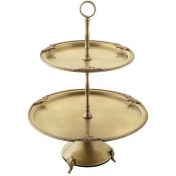 تصویر شیرینی خوری دو طبقه برنجی کارولین 