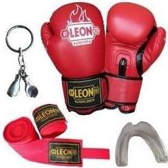 تصویر تجهیزات بوکس قرمز Kickboxing ، Boxing Glides Keychain Supper 3.5 متر مجموعه باند By Leon 1982 