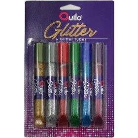 تصویر چسب اکليلی 6 رنگ کوییلو Quilo Glitter Glue - 6 color
