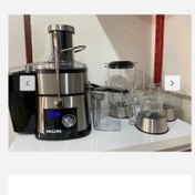 تصویر آبمیوه گیری چهار کاره فیلیپس مدل رستینگ پایه استیل توان 2000 وات دارای 5 برنامه با صفحه نمایشگر ارسال رایگان 