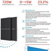 تصویر پنل خورشیدی ترینا ۷۲۰ وات مونو کریستال Bifacial 