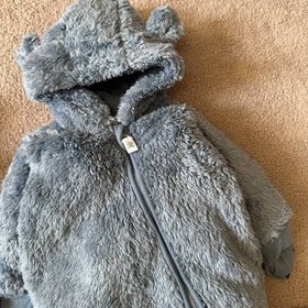 تصویر کاپشن سرهمی تدی آبی 