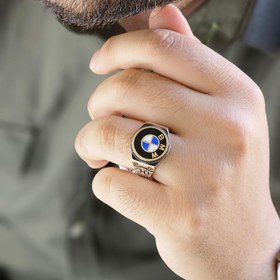 تصویر انگشتر مردانه نقره طرح BMW مدل REM T1 