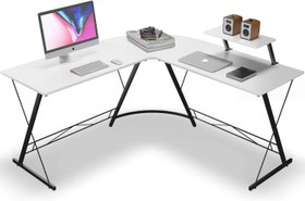 تصویر میز گیمینگ KH L Shaped Desk Home Office Desk with Round Corner Computer Desk - ارسال ۱۰ الی ۱۵ روز کاری 