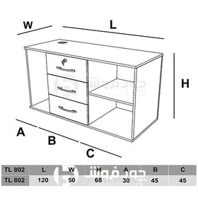 تصویر الحاقی کنار میز اداری مدل TL802 