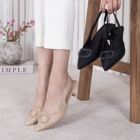 تصویر کفش پاشنه یراق نگین V 