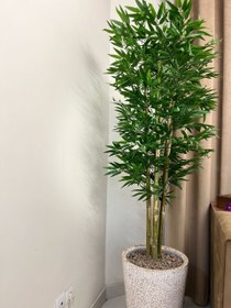 تصویر درختچه مصنوعی بامبو قد ۱۷۰ ۷ شاخه پرحجم bambo