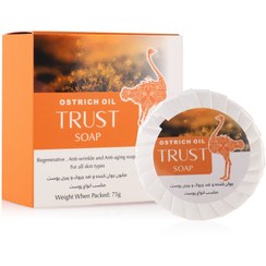 تصویر صابون عصاره شترمرغ تراست ۷۵ گرم نرم کننده و مرطوب کننده 