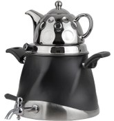 تصویر کتری قوری ۴ لیتر شیردار کف چدن مشکی 