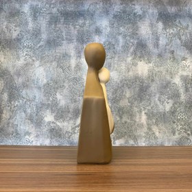 تصویر مجسمه زوج قلبی سایز بزرگ کد ۲۲۰۸ قهوه ای نسکافه ای 