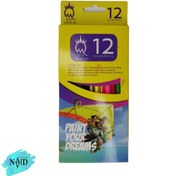 تصویر مداد رنگی ۱۲ رنگ ام کیو جعبه مقوایی 