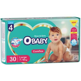 تصویر پوشک کامل کامفلکس( کشی + 3D ) OBABY دوبل سایز بزرگ 30 عددی(6بسته) 