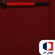 تصویر درب ضد حریق فلزی قرمز 