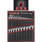 تصویر مجموعه 26 عددی آچار يكسر تخت يكسر رینگ 26 فورس کد F5261C 