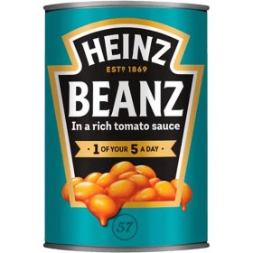 تصویر کنسرو لوبيا هاينز قوطی 415 گرم گلوتن فری HEINZ مدل BEANZ IN RICH TOMATO SAUCE Heinz Beanz in Tomato Sauce 415gr